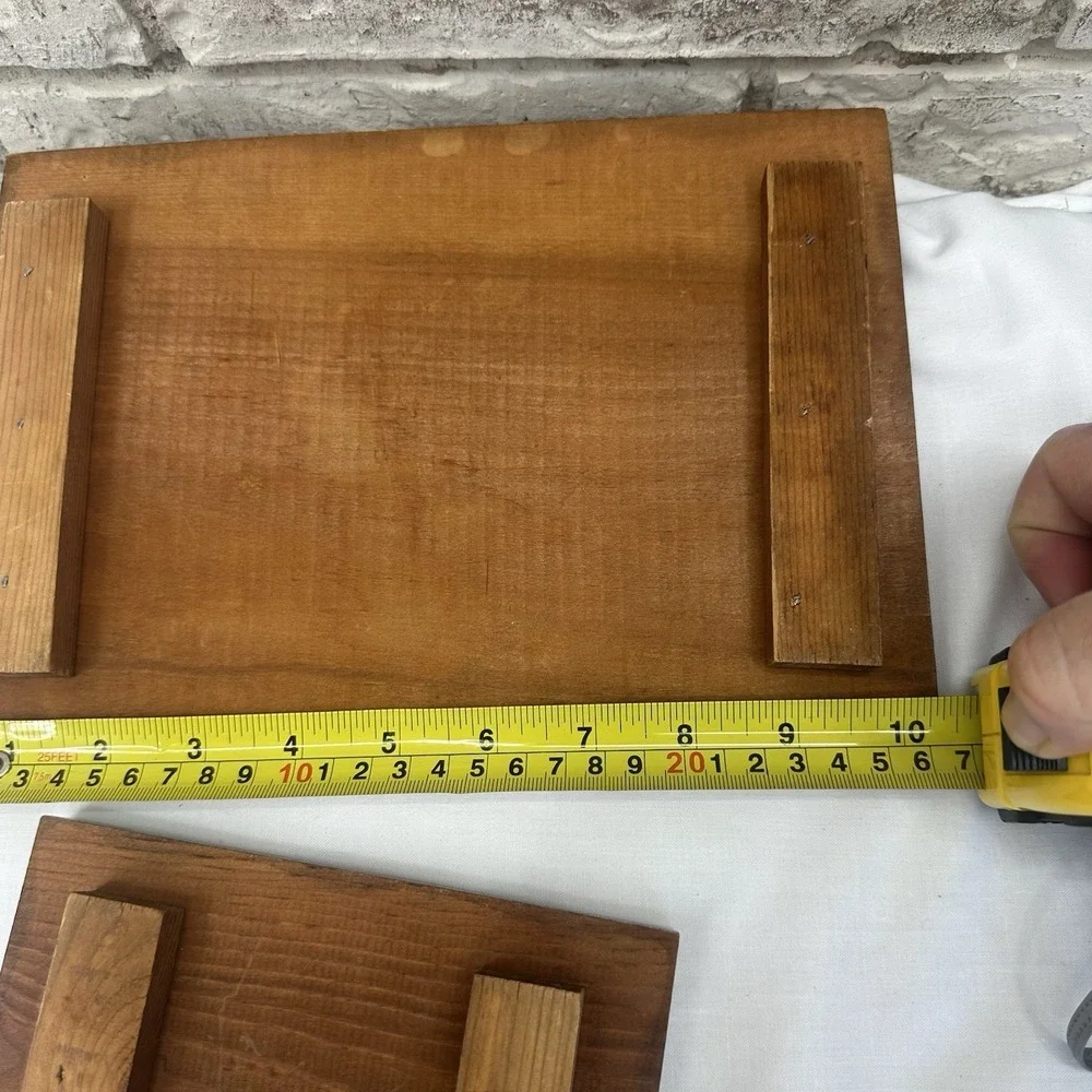 Vintage‎ set Of 2 Wood & Cork Trivets Hot Pads Rectangular & Square Cottagecore